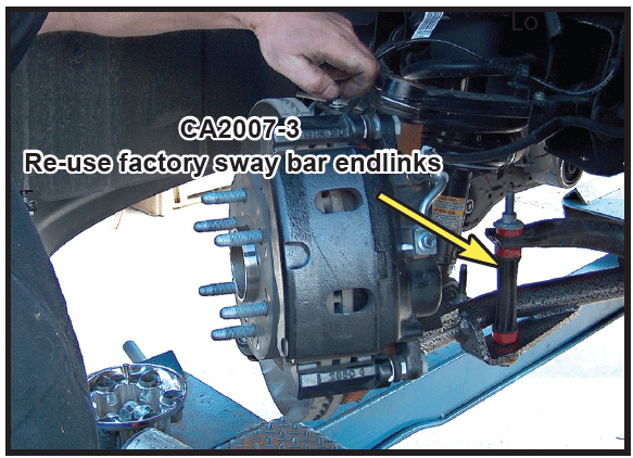 CA2007-3 installed — re-use factory sway bar end links
