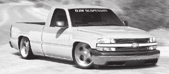 1999-2006 Chevy C1500 pickup lowered with DJM CA2599L control arms