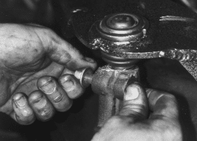 Installing upper ball joint into spindle