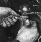 Upper ball joint installed and tightened in spindle
