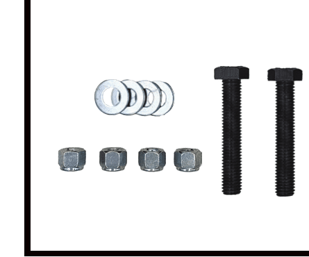 Hex bolts, flat washers, and ny-lock nuts