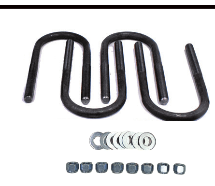 5/8" U-bolts with nuts and washers