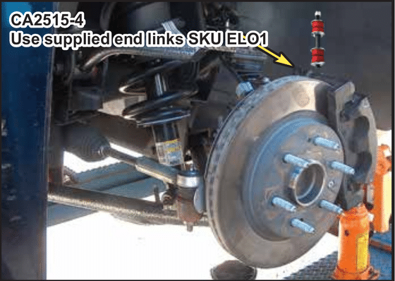 CA2515-4 lower control arm installed with the supplied DJM ELO1 sway bar end link