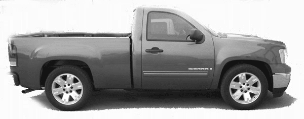 2007–2008 Chevy pickup lowered with the DJM RK2507-7 rear flip kit