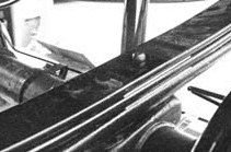 Leaf spring with the center bolt reversed so the pin faces down